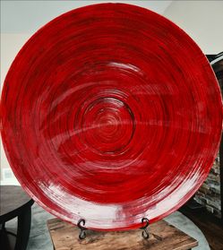 Large Red Decorative Bowl / Charger Plate