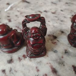 Miniature Red Resin Buddha Statues 