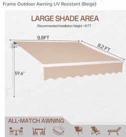 VINGLI 10' x 8' Retractable Awning for Patio