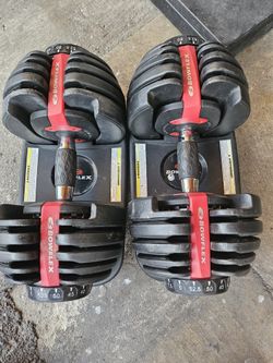 Pair Of Bowflex Dumbbells 52.5 Lbs 