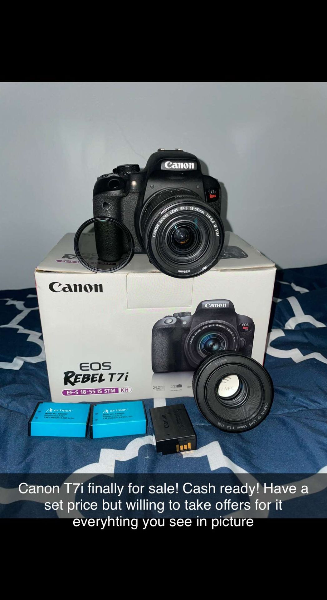 Canon T7i + Extras 