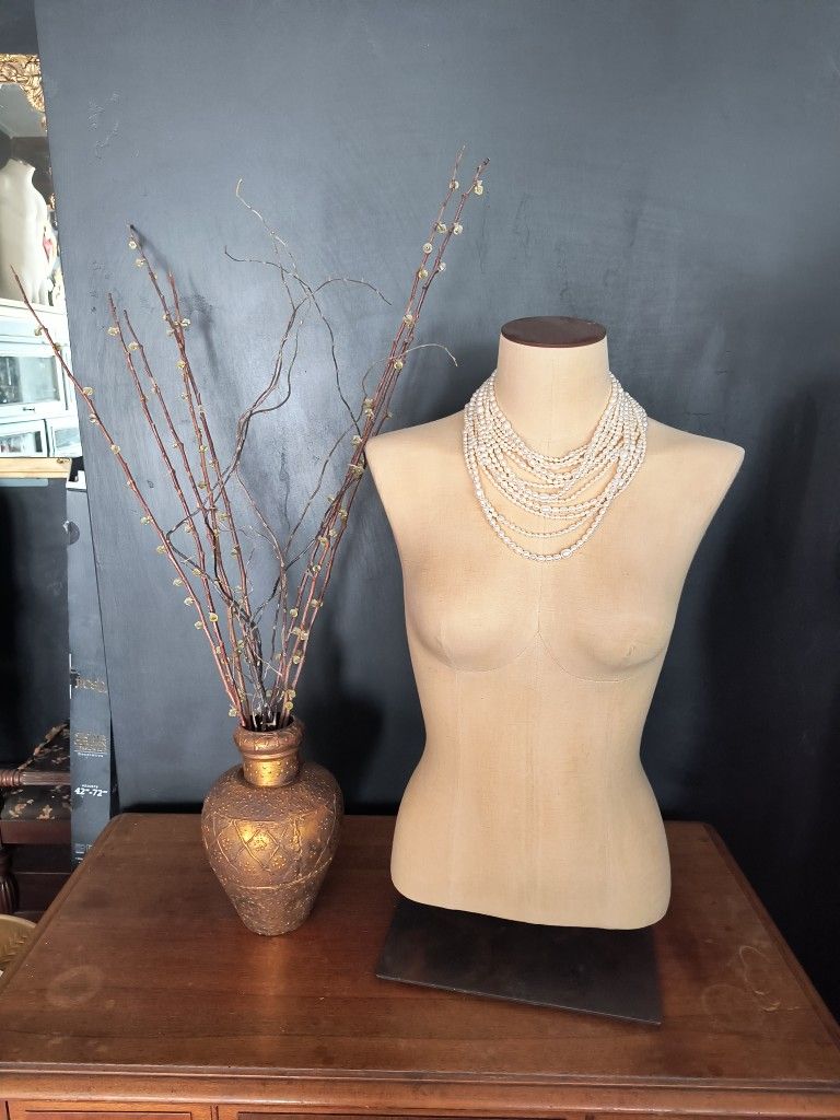 Cultured Pearl Multi-Strand Necklace With Sterling Silver,