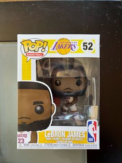 Funko Pop! NBA: Lakers - Lebron James #52 (White Jersey) Vinyl Figure (Bundled with Compatible Box Protector Case), Multicolor, 3.75 inches