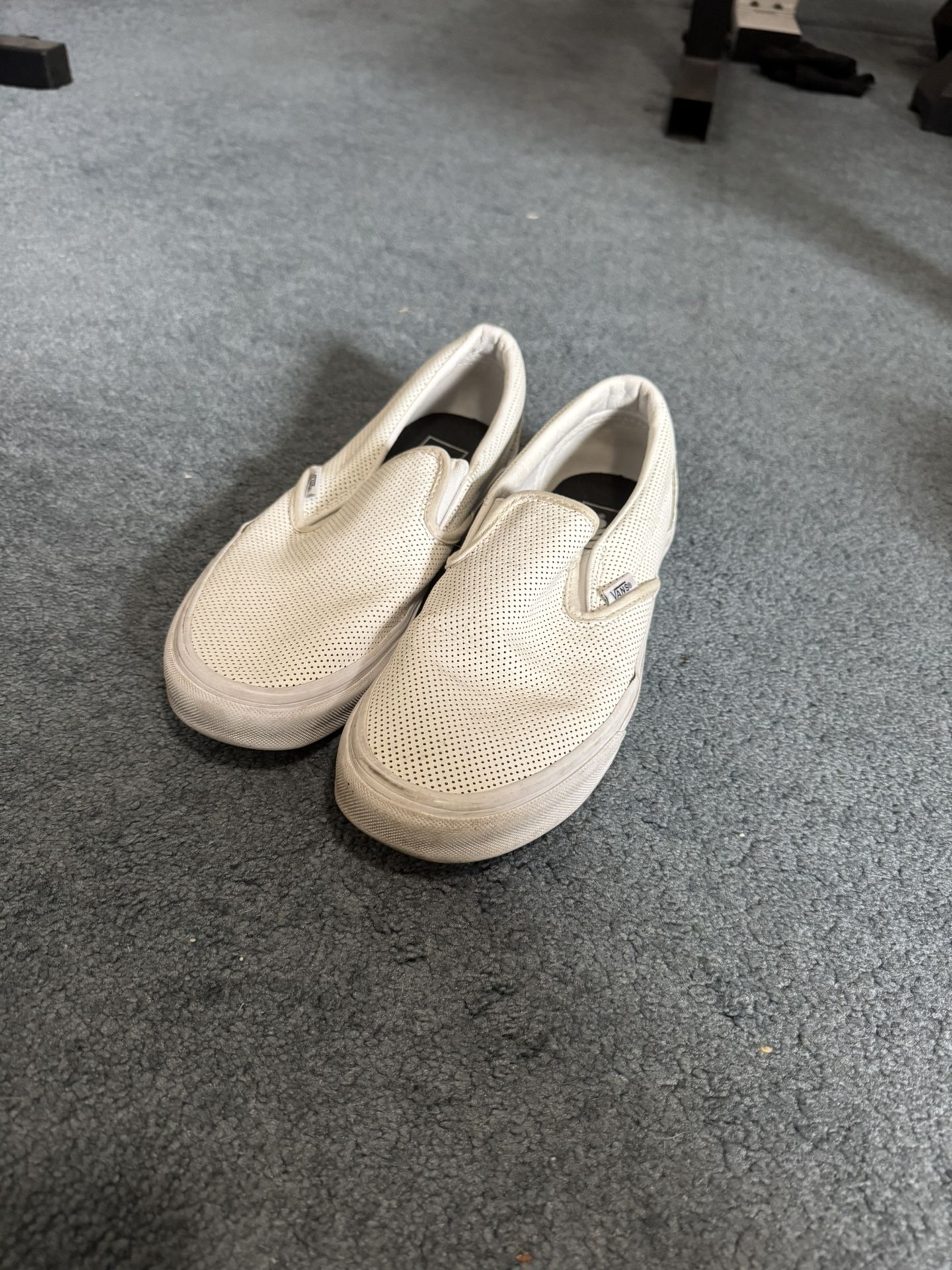Vans White Slip On Shoes