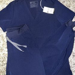 Figs Navy Small Tall S/T Scrub Set Zamora Joggers And Casma Three Pocket NWT