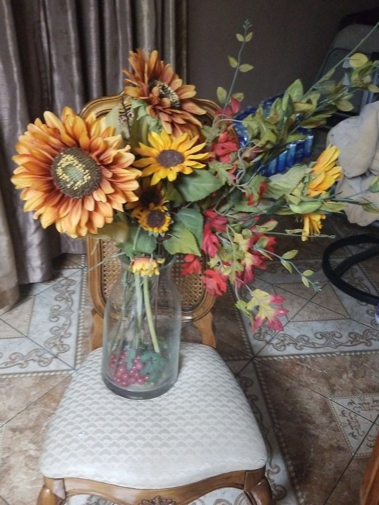 Vase With Sunflowers