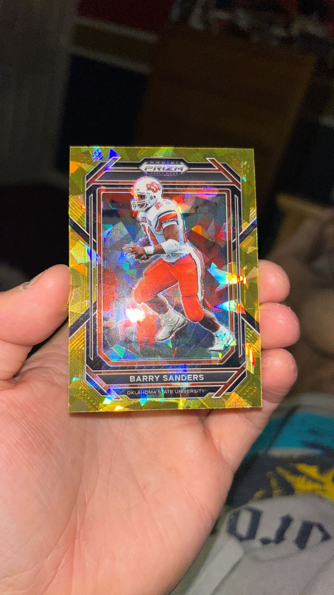 2023 Barry Sanders Panini Prizm Draft Picks Gold Cracked Ice #7 Oklahoma State