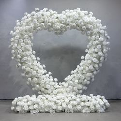 Heart-Shaped Flower Arch White Rose With Stand/Shelf