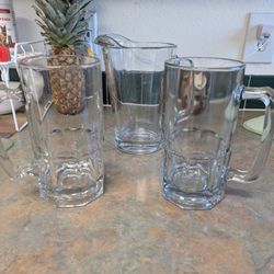Beer Mugs And Pitcher