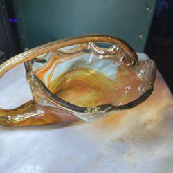 Vintage Murano-style art glass vase or decorative bowl