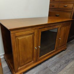  Antique Wood TV Stand/Bench 