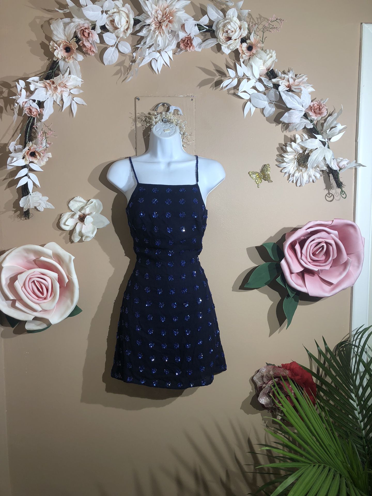 Prom Sequin Blue Mini Dress 