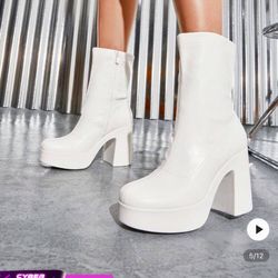 white platform boots