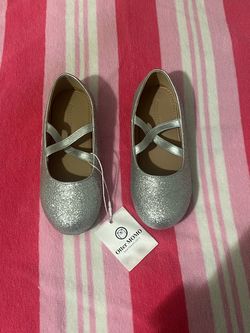 Girls silver glitter shoes size 11