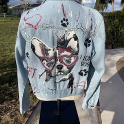 painted denim jacket
