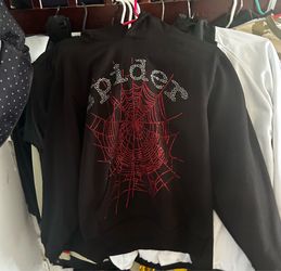 Sp5der Rhinestone Black Hoodie