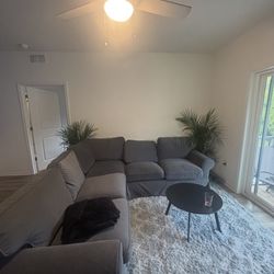 IKEA UPPLAND 4-Seat Sectional Sofa – Dark Gray, Excellent Condition