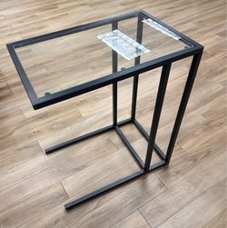 🖤 Modern Glass Top Side Table / Laptop Table – $40