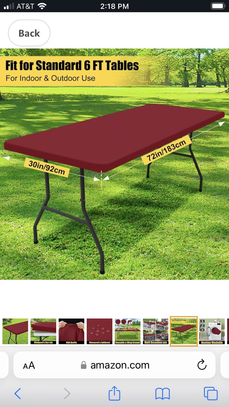30x72 Fitted Fabric Table Cloth $4 Each.