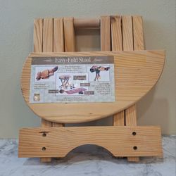 WOODEN EASY-FOLD STOOL - UNFINISHED & READY TO CUSTOMIZE 