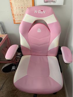 Pink desk and chair