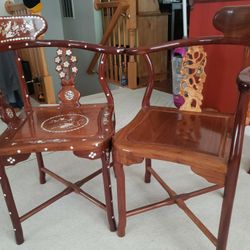 Pearl Inlay Corner Chair With Companion Corner