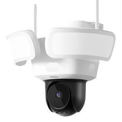 Floodlight Camera Wired, 3K UHD Security Camera Outdoor, 360° Coverage Surveillance, 24/7 Recording, Motion Detection, 2600-Lumen Motion-Activated Flo