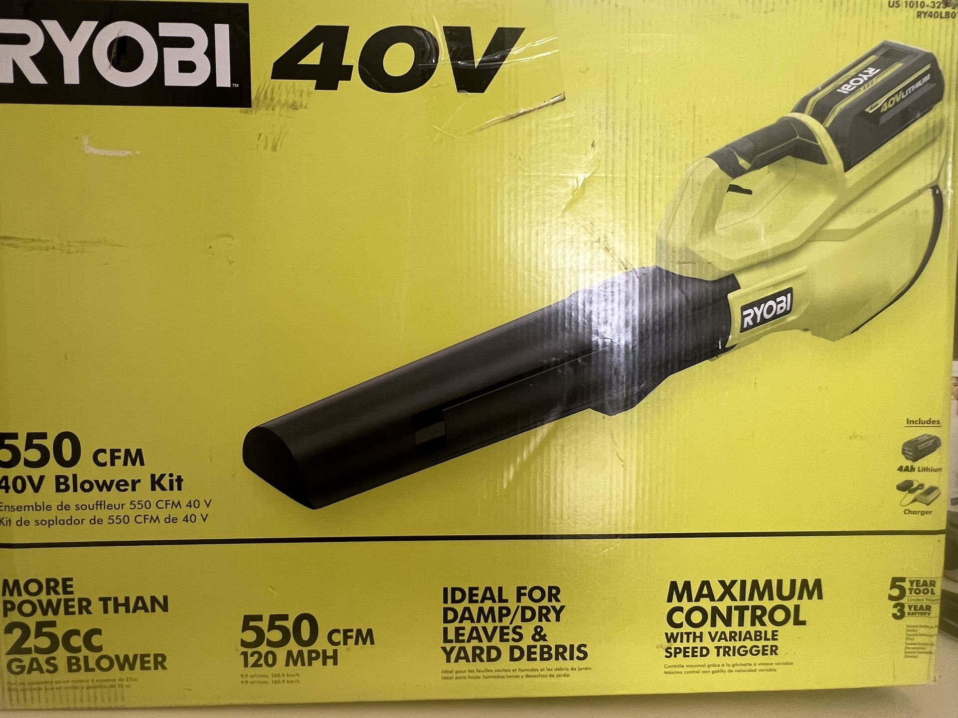 Ryobi 40v 550 CFM Blower Kit