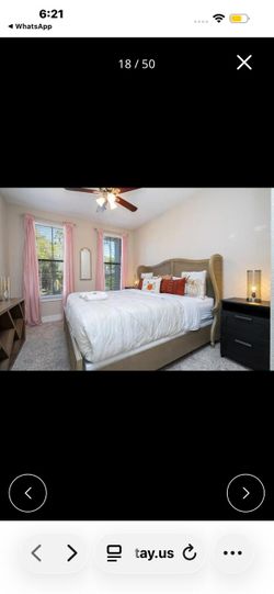 Wooden king bed frame and mattress