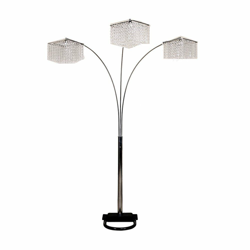 Ore International 84 inch 3 Light Crystal Inspirational Arch Floor Lamp