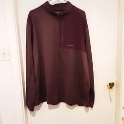 G.H. Bass & CO Men's Mixed Media 1/4 Zip Fleece Top Red Size XXL