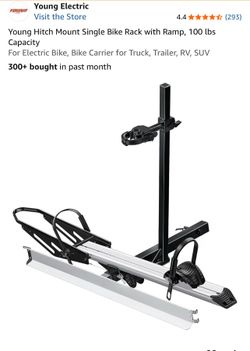 Young Hitch Mount Single E-Bike Rack with Ramp,