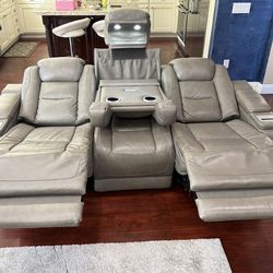 Ashley leather power recliner sofa and love seat set