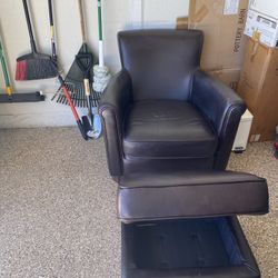 Leather Chair And Ottoman 