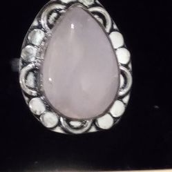 NEW Rose Quartz Sterling Silver Rings sizes 9&10