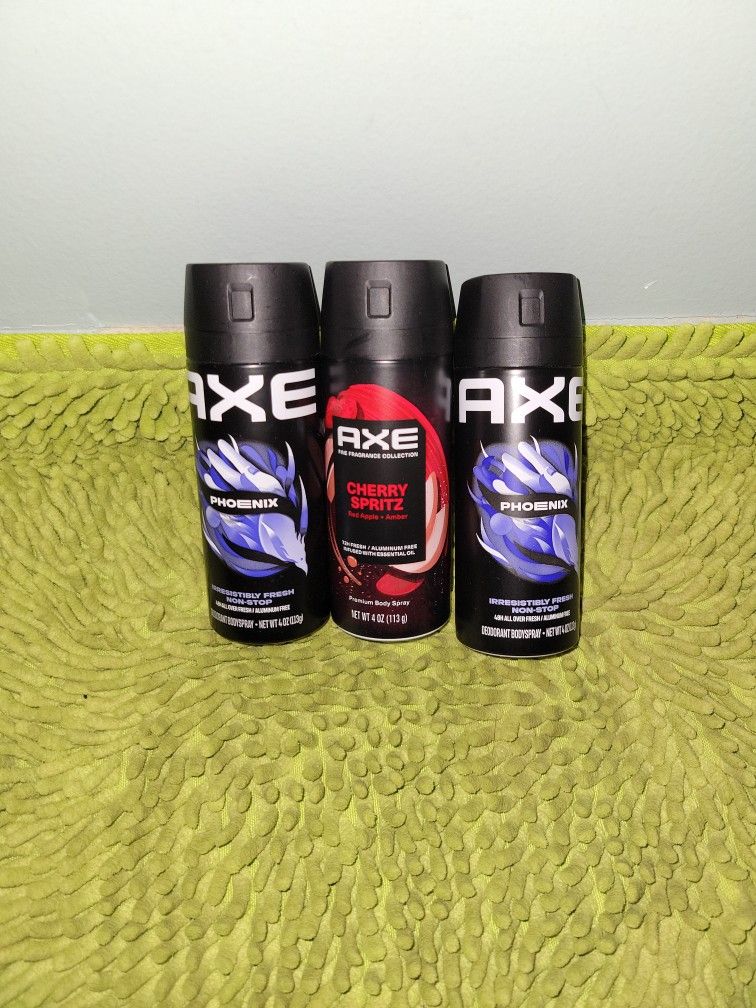2 Phoenix/1 Cherry Spritz Axe Deodorants Spray 4oz