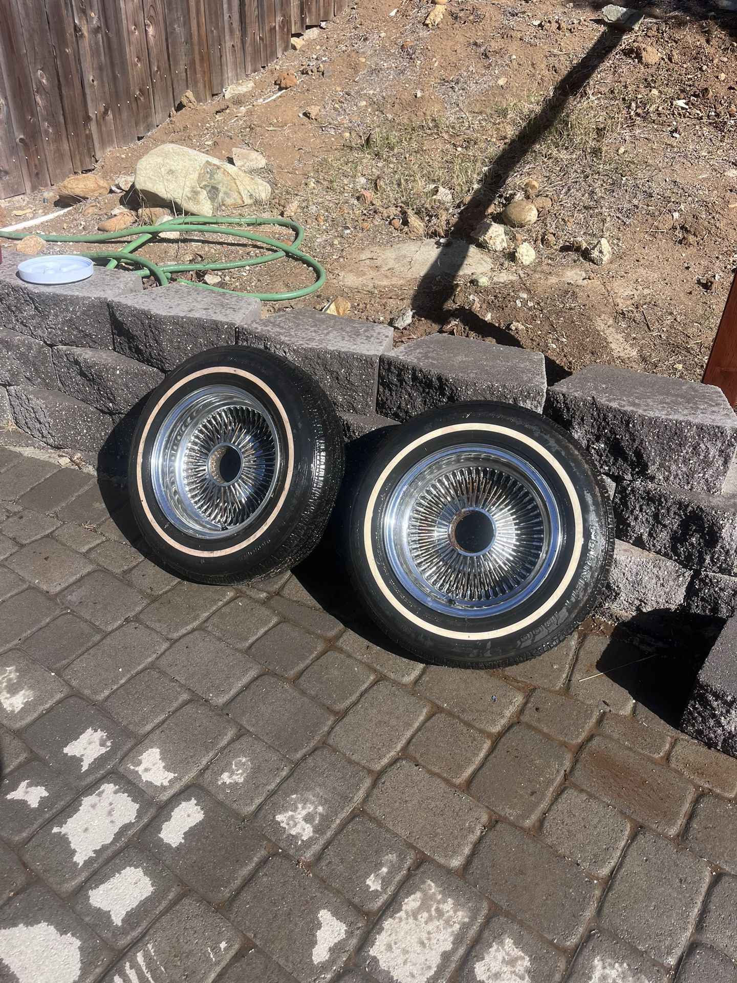 Decent Set Of 13 X 7 With Tires And 80% Life Thread Left Ready For Rollers Or You Can Paint Them And Make Them Look Nice