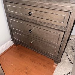 Brown Wood Nightstand 