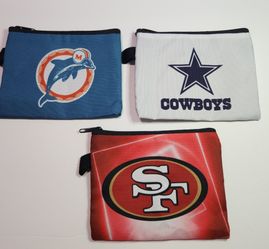 NFL Team Zipper Pouches Set of 3