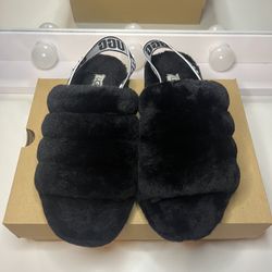 UGG Slides Black Size 8 W Used With Box 