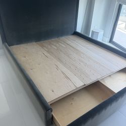 King Bed Platform With Mattress 