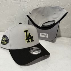 MLB New Era Los Angeles Dodgers Grey Black 50th Anniversary Patch 9forty A Frame SnapBack Hats 
