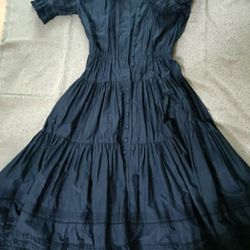 Ingerborg Black Sailor Collar Dress, No Shoulder Pads
