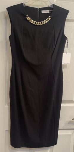 Calvin klein black dress 2024 with gold zipper