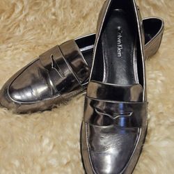 Calvin Klein Women's SILVER flats Loafers Shoes Size 6