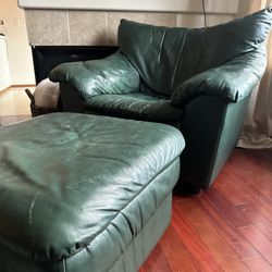 Leather Chair And Ottoman 