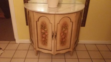 Antique marble countertop cabinet