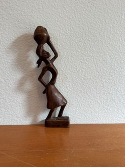 Small Hand-Carved Wood Figure Sculpture