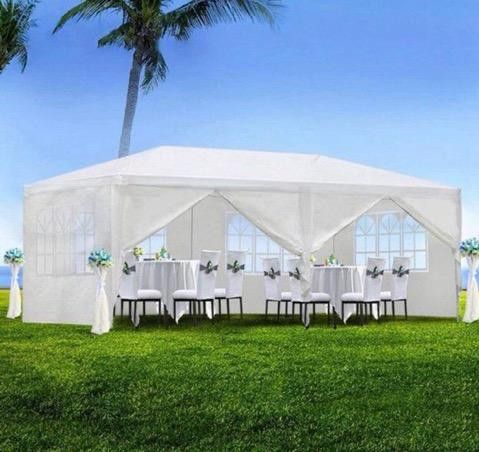 10 X 20 White Party Tent  Gazebo  Canopy w/ 6 Removable SideWalls FOR SALE!