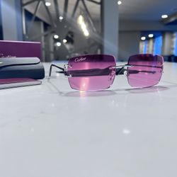 Pink Cartier C Sunglasses 
